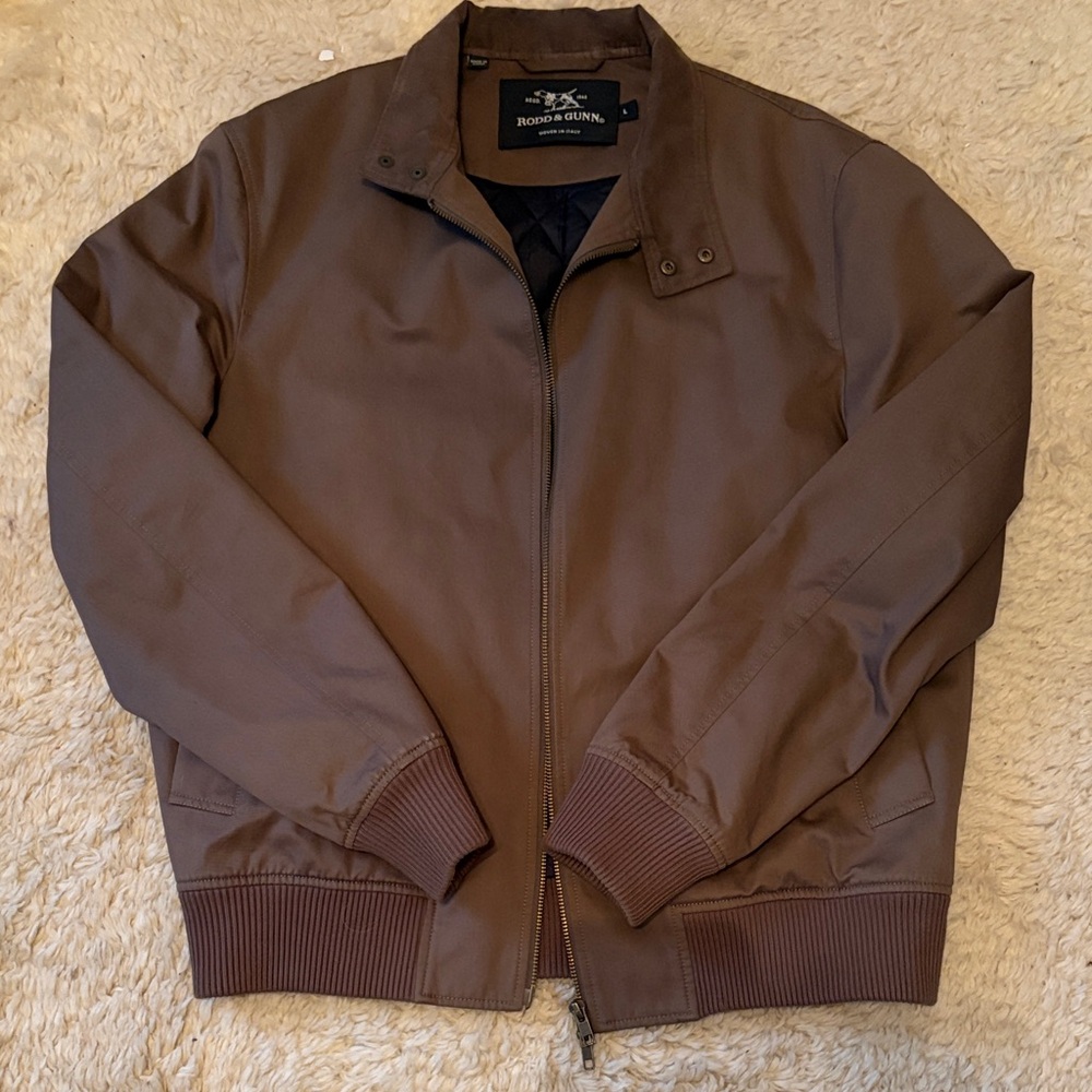 Rodd & Gunn Brown Bomber Jacket with suede collar